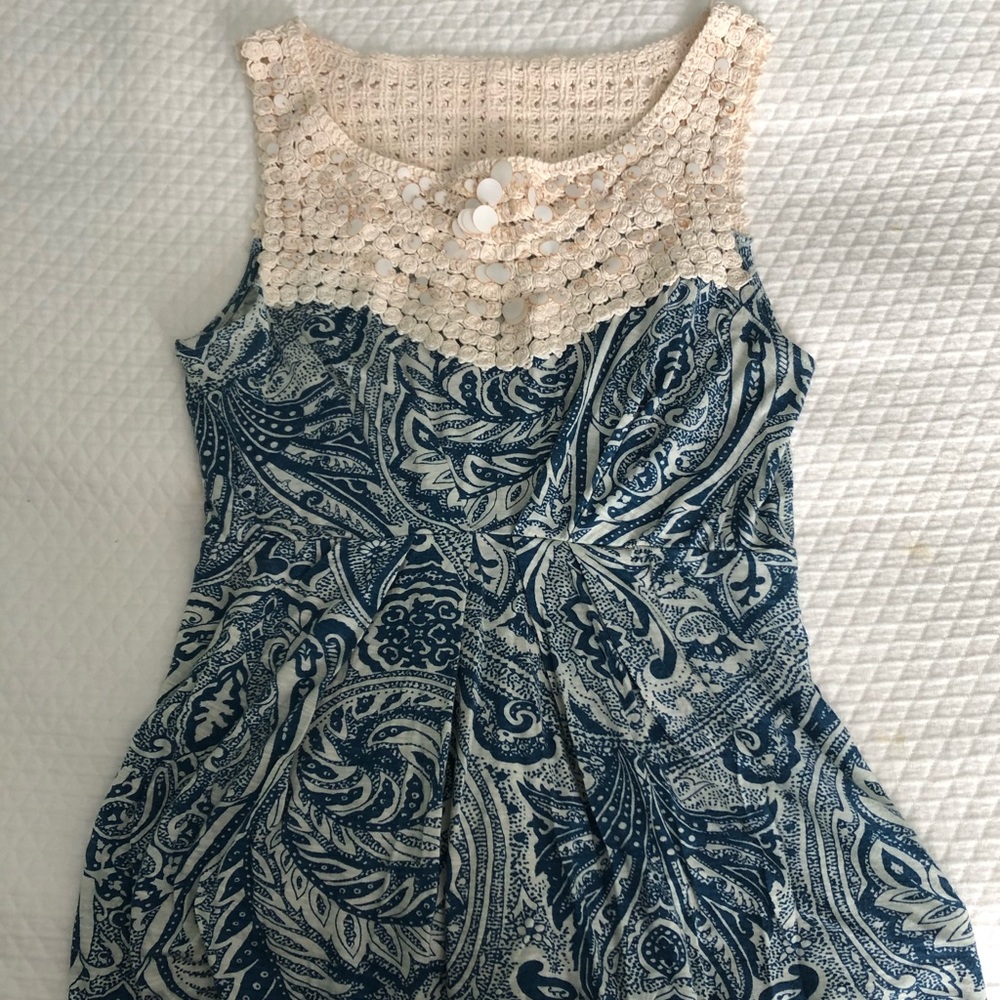 Anthropologie blue sleeveless shirt